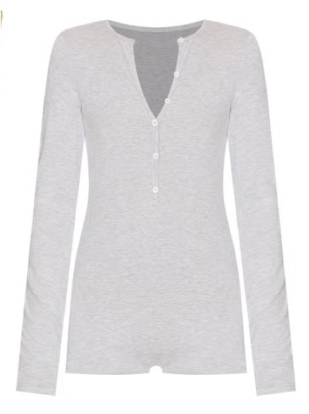 SUPERDOWN Mirabella OnePiece Romper in Grey Light Gray Long Sleeve Henley Top